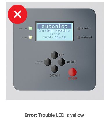 What Automist controller red lights mean